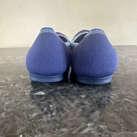 Rothy’s Navy Light Blue Red Stripe Colorblock Rounded Flats Size 8.5 - Picture 6 of 10
